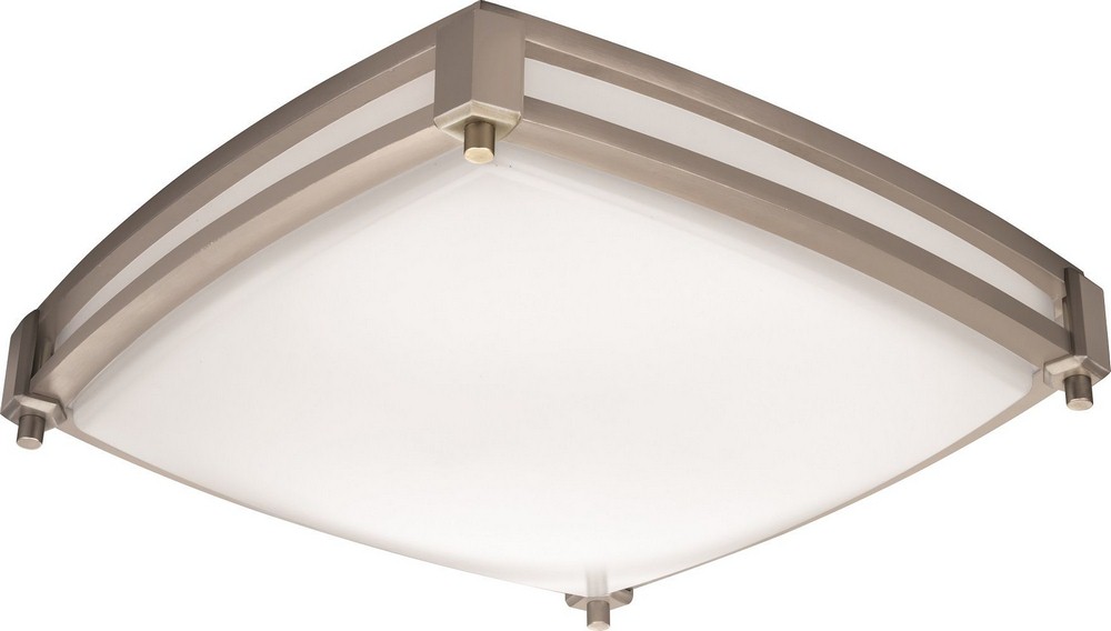 Lithonia Lighting-FMSSATL 13 14830 BN M4-Saturn - 12.56 Inch 16W LED Square Flush Mount   Brushed Nickel Finish with Frosted White Acrylic Glass